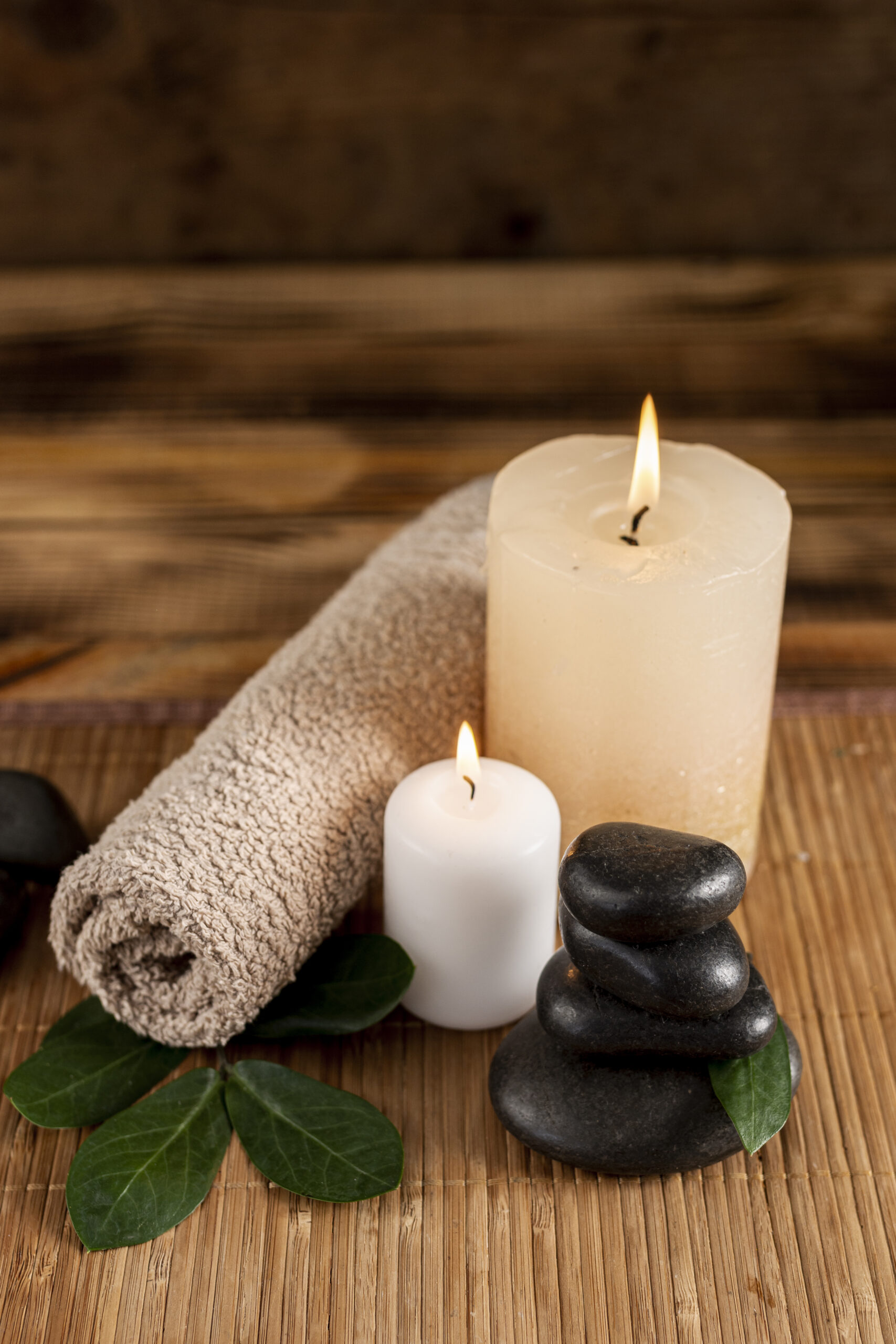 Concept spa a angle eleve avec bougie